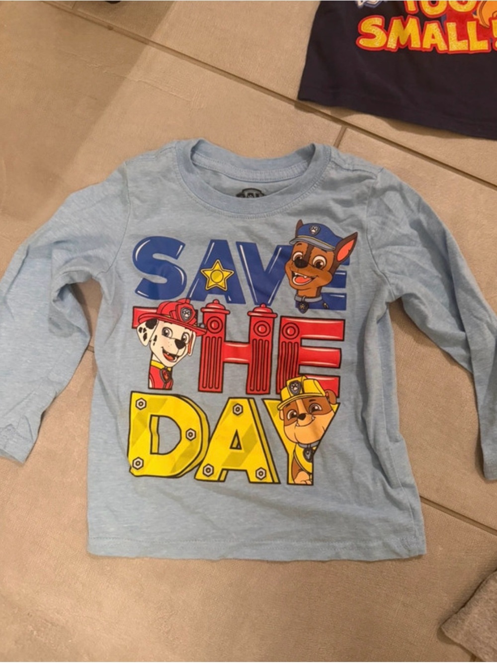 Paw Patrol long sleeve shirt light blue size 3T save the day